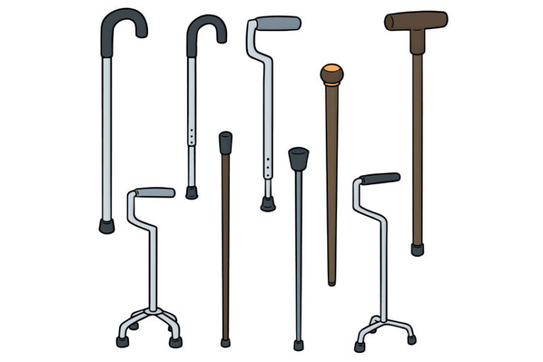 Canes with different handles and tips